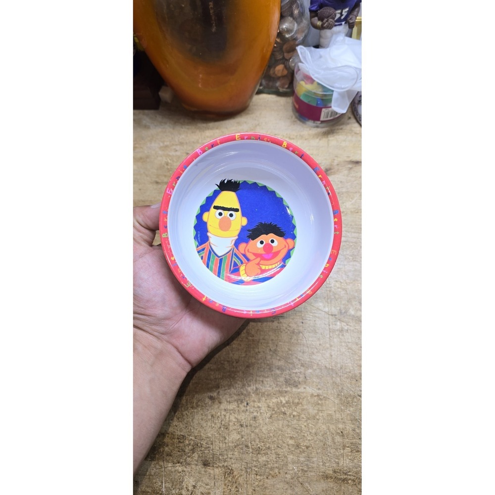 1990s Melamine Kibouki Sesame Street Bert & Ernie Zak Designs Bowl Vintage